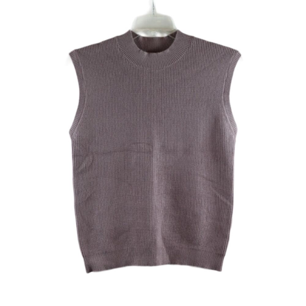 Amarmia Purple Women's Knit Sleeveless Top Blouse Pullover Large 030